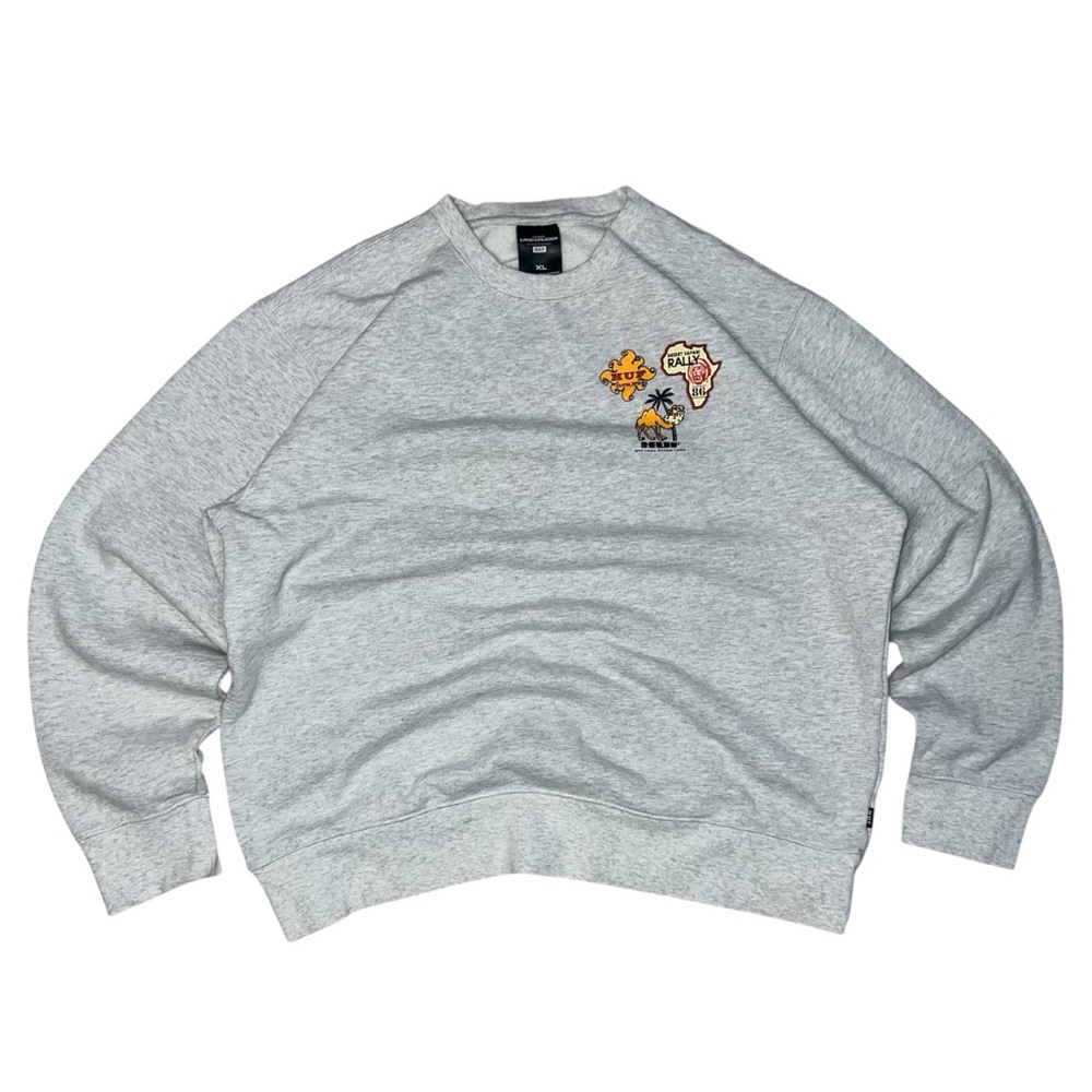 HUF x Land Cruiser Overland Touring Ash Crewneck Sweatshirt Size XL
